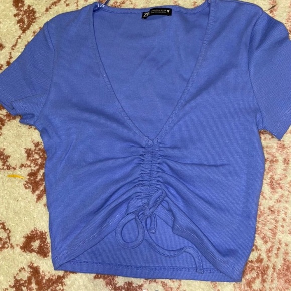 blue/purple crop top from zara - Picture 1 of 2